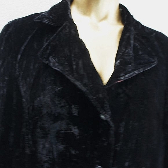 J.JILL vintage crushed velvet embroidered blazer jacket size XLT tall - Picture 3 of 5